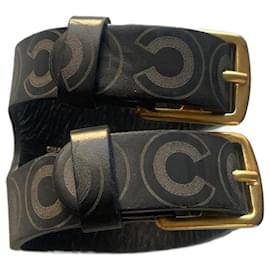 Pulsera Manchette Chanel Cuero Negro