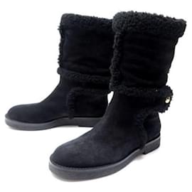Botines Louis Vuitton de cuero y piel negros