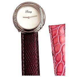 Montre Poiray Rive Droite en acier et diamants 28mm
