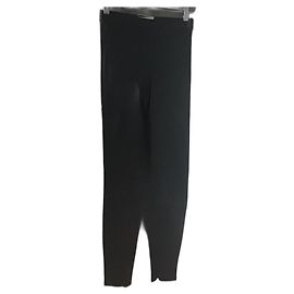 Leggings Saint Laurent de cuero de cordero negro