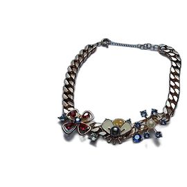 Collana choker floreale Kenzo oro e acciaio