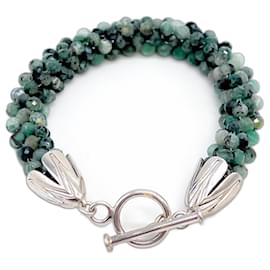 Bracelet en perles d'émeraude et argent 925 - Autre Marque