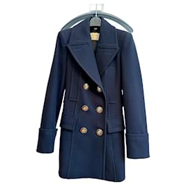 Burberry Wollmantel kurz marineblau