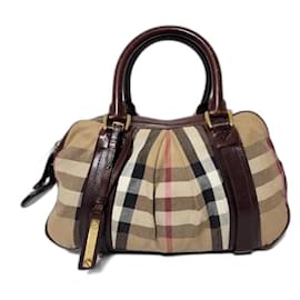 Borsa Ashbury Knight in tela e pelle Nova Check Burberry Beige/Marrone