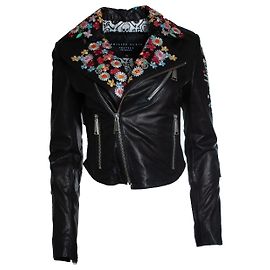 Philipp Plein Lederjacke mit Stickerei