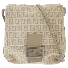 Prada Borsa a tracolla in tela Zucchino marrone beige di Fendi