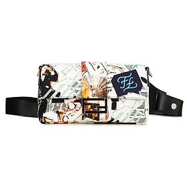 Fendi Weiß Nylon Karl Kollage Umhängetasche