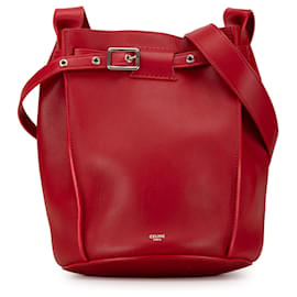 Borsa a secchiello incrociata in pelle rossa Celine - Céline