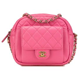 Chanel Pink Quilted Caviar CC Day Kameratasche