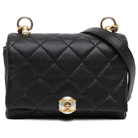 Chanel Mini Nera in Pelle Trapuntata con Perle CC Accordion