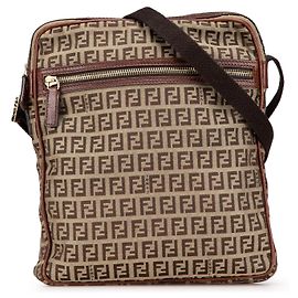 Fendi Beige Zucchino Canvas Crossbody