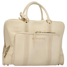 LOUIS VUITTON Varleys 24H Borsa a mano in pelle crema M95360 LV Auth bs20954