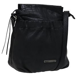 Burberry Schultertasche aus schwarzem Leder Auth yk16686