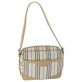 Borsa a spalla in tela beige con motivo Nova Check Burberry Auth yb507