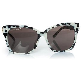 Schwarz-weiße bedruckte Sonnenbrille Balenciaga