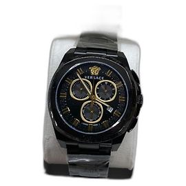 Versace Geo Uhr Schwarz Stahl 45mm