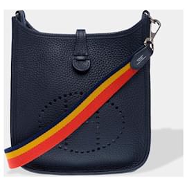 Hermès HERMES Evelyne Tasche aus marineblauem Leder - 102441