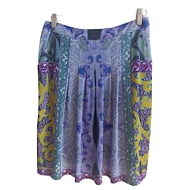 Falda Etro Estampado Paisley Mostaza Poliéster
