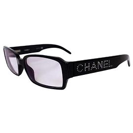 Occhiali da sole Chanel con strass neri Swarovski 3059-B