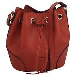 GUCCI Borsa a Spalla Diamante Pelle Arancione Oro 354229 Auth bs21569