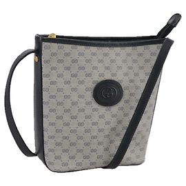 Gucci Borsa a spalla Micro GG Supreme in PVC Navy Gold 007 89 1095 Auth th5584