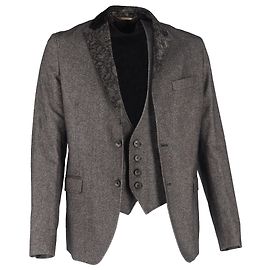 Blazer e giacca a gilet a un bottone Dolce & Gabbana in lana grigia