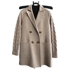 Max Mara wool and cashmere coat sand