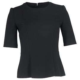Top peplum a maniche corte Boss di Hugo Boss in lana nera