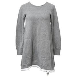 Sacai Luck Pulloverkleid aus grauer Baumwolle