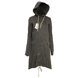 Parka Fishtail Rick Owens en algodón oliva