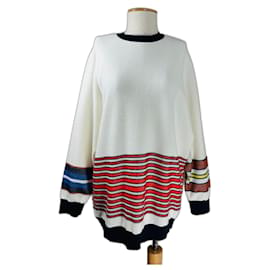 Mrz Oversize gestreifter Pullover aus Kaschmir und Wolle