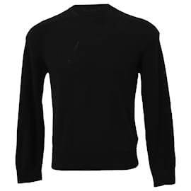 Maglione girocollo Saint Laurent in lana nera