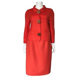 Dior Kaschmir Rockanzug Koralle