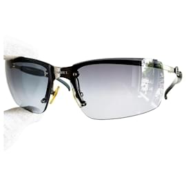 Gafas de sol plateadas sin montura con tinte gris Chanel 4010