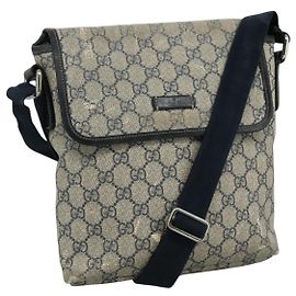Bolso de Hombro GG Supreme de GUCCI PVC Navy 223666 Auth bs21744
