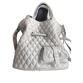 Borsa a secchiello Lancel 1° Flirt M in pelle trapuntata grigia