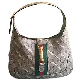 Bolso de Hombro Jackie Gucci x Balenciaga GG Marrón