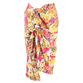 Falda midi con volantes estampada floral Sina de Dries Van Noten en algodón multicolor