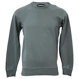 Tom Ford Rundhals-Pullover aus grauer Baumwolle
