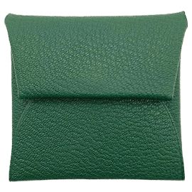 Hermès Hermes Bastia Verso Coin Case in Green Chevre Leather