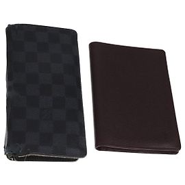 LOUIS VUITTON Kartenetui Taiga Damier Graphite 2Set LV Auth ar13188