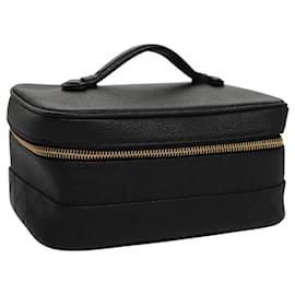 CHANEL Pochette Cosmetica Bicolore Pelle Caviar Nero Oro CC Auth fm4250