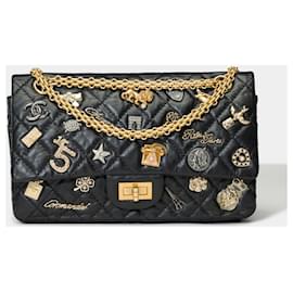 CHANEL 2.55 Tasche aus schwarzem Leder - 102479