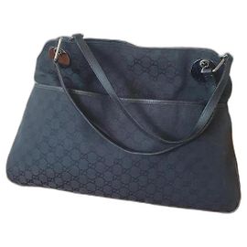 Borsa a mano Gucci Eclipse nera in tessuto