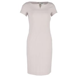 Abito aderente a maniche corte e lunghezza al ginocchio Max Mara in lana rosa chiaro