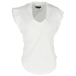 Top de manga flotante Isabel Marant en algodón blanco
