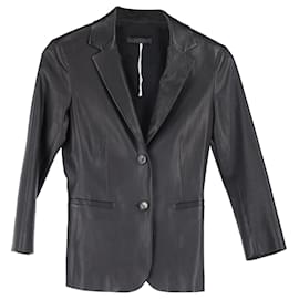 La chaqueta de un solo botón en cuero negro de The Row