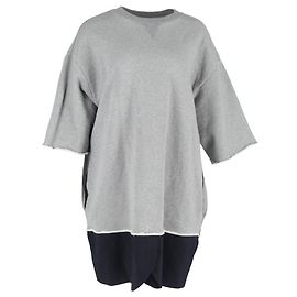 Vestido de suéter a bloques de color MM6 Maison Martin Margiela en algodón gris y negro
