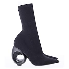 Botas de tobillo de punta afilada Kimberley de Burberry en tejido de punto elástico negro