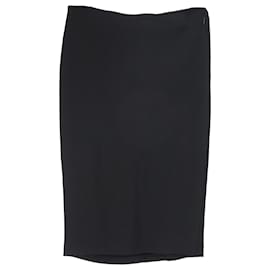 Falda asimétrica drapeada hasta la rodilla en poliéster negro Givenchy